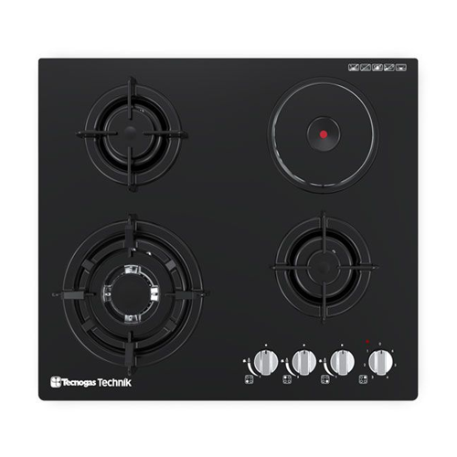 Tecnogas Built In Cooktop Glass Hob 60cm 3Gas+1Electric