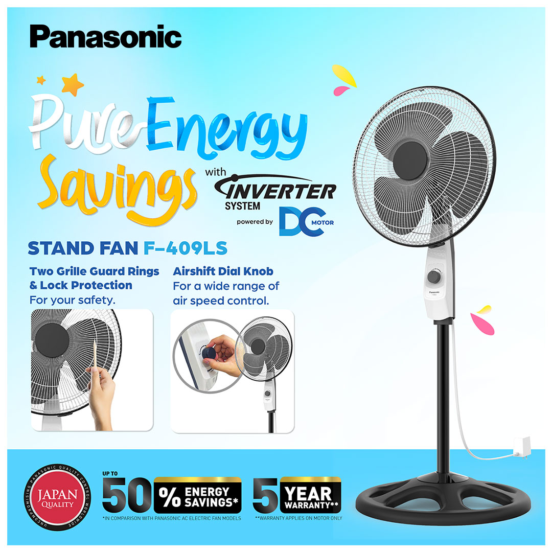 Panasonic 16inch Black Stand Fan DC Inverter