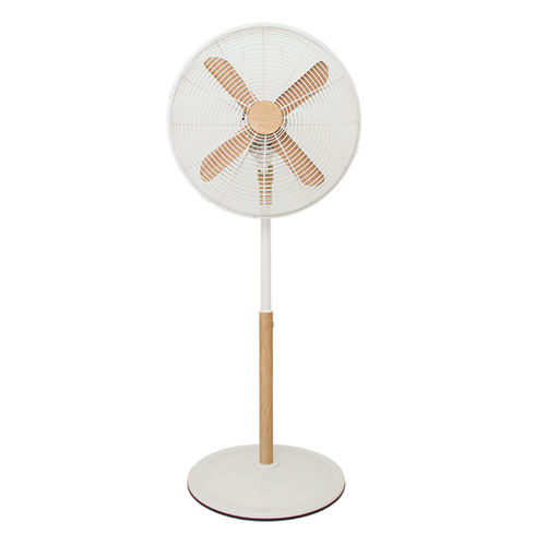 Asahi 16 inch White Stand Fan Wooden Blade