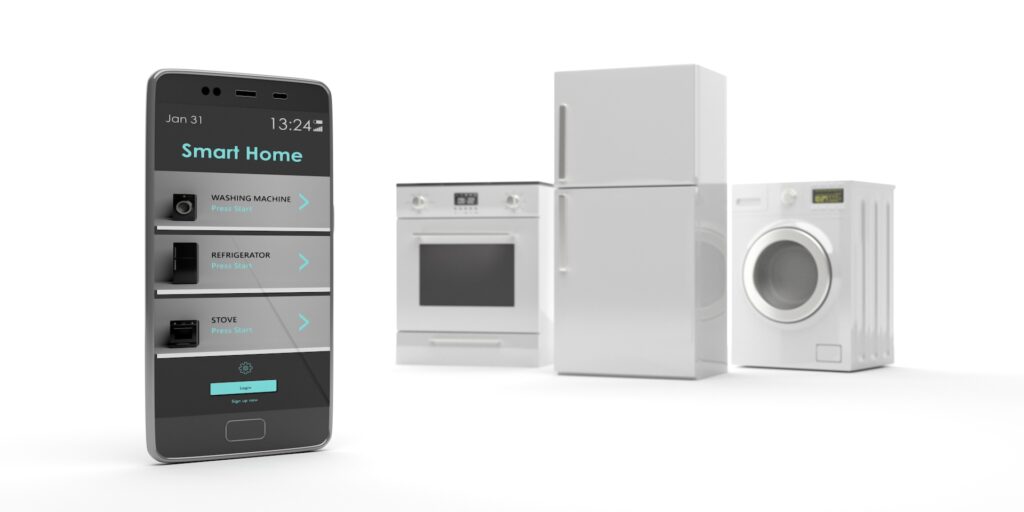 Home appliances set and mobile phone