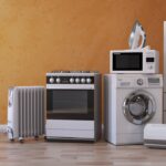 Set of household kitchen appliances